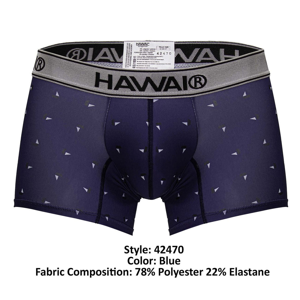 HAWAIR Men's Underwear 42470 Printed Microfiber Trunks Color Blue