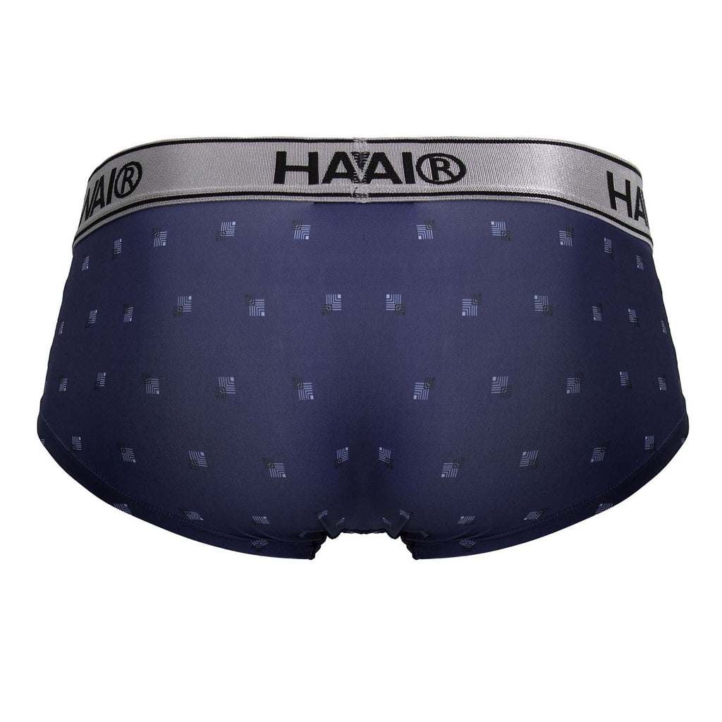 HAWAIR Men's Underwear 42480 Printed Microfiber Briefs Color Blue