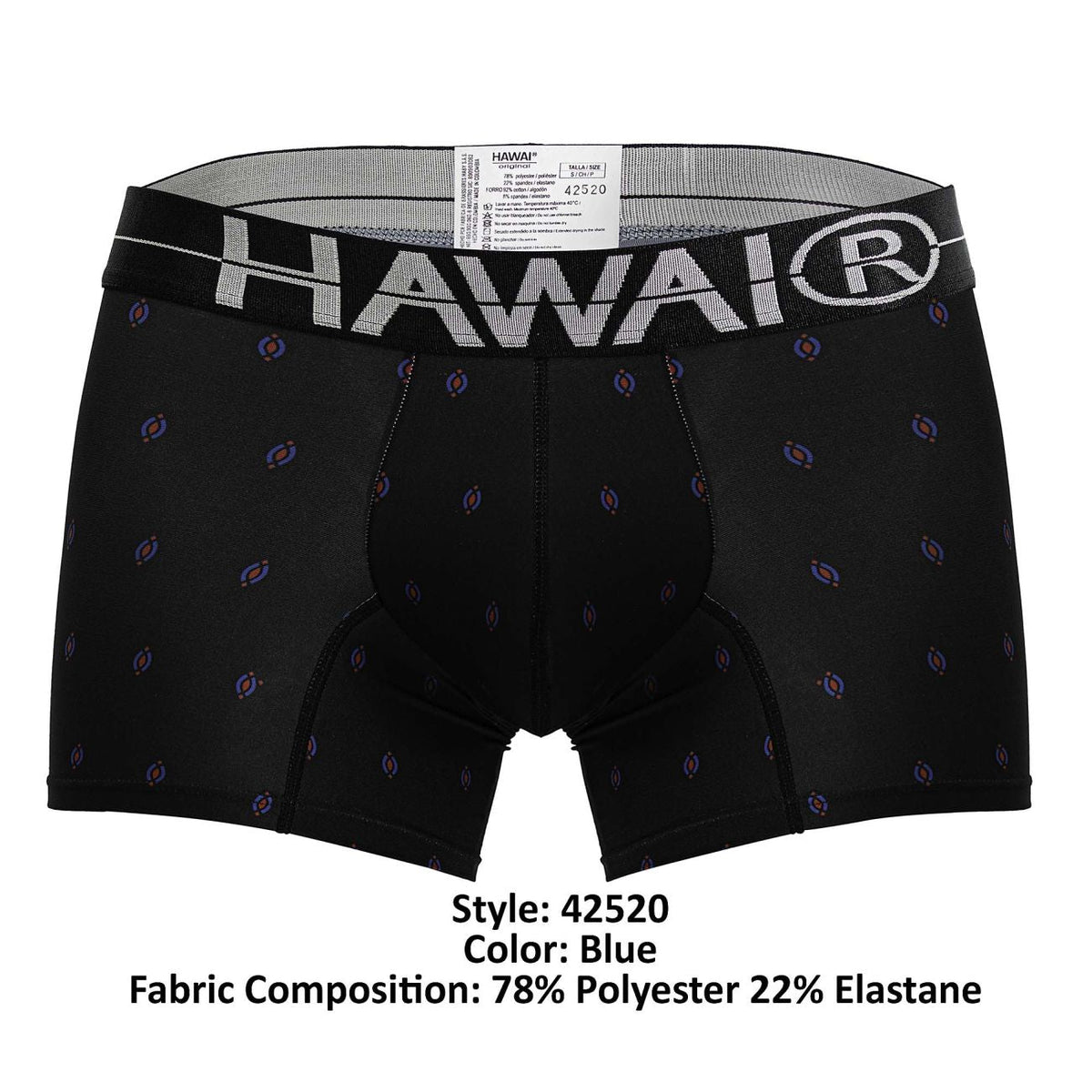 HAWAIR Men's Underwear 42520 Printed Microfiber Trunks Color Black