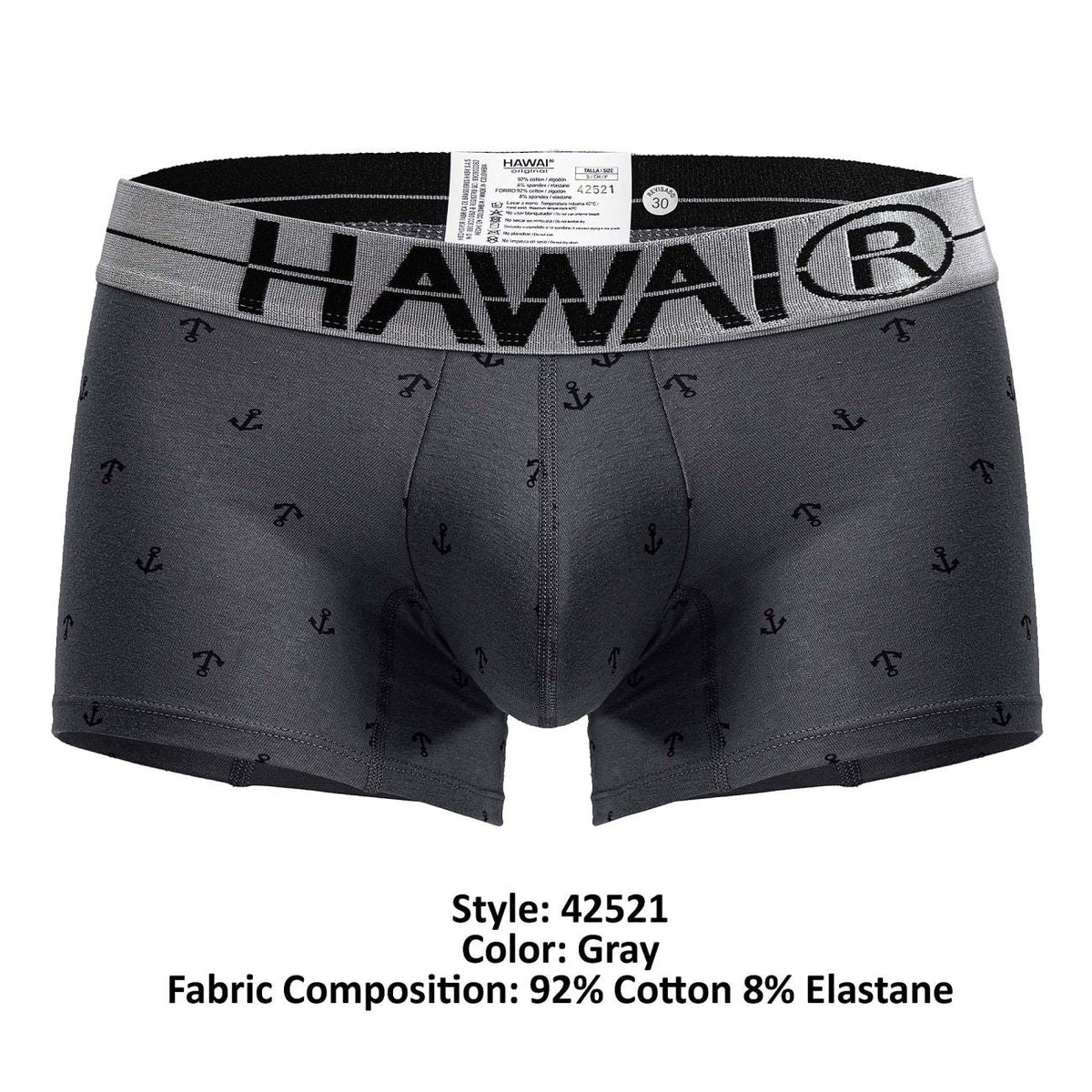 HAWAIR Men's Underwear 42521 Cotton blend Trunks Color Gray