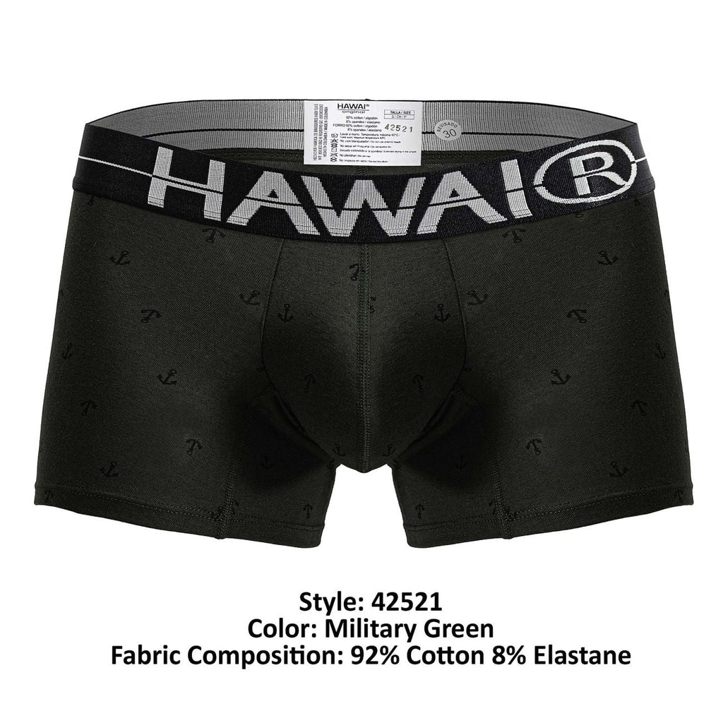 HAWAIR Men's Underwear 42521 Cotton blend Trunks Color Military Green