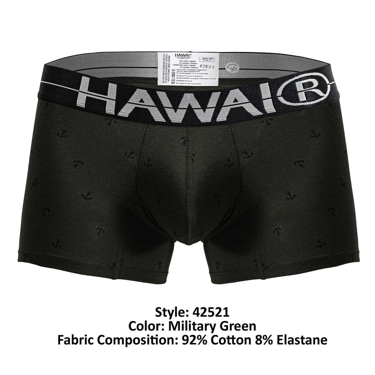HAWAIR Men's Underwear 42521 Cotton blend Trunks Color Military Green