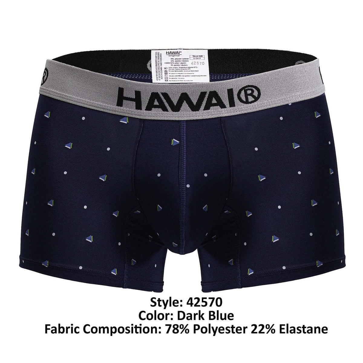 HAWAIR Men's Underwear 42570 Microfiber Trunks Color Dark Blue
