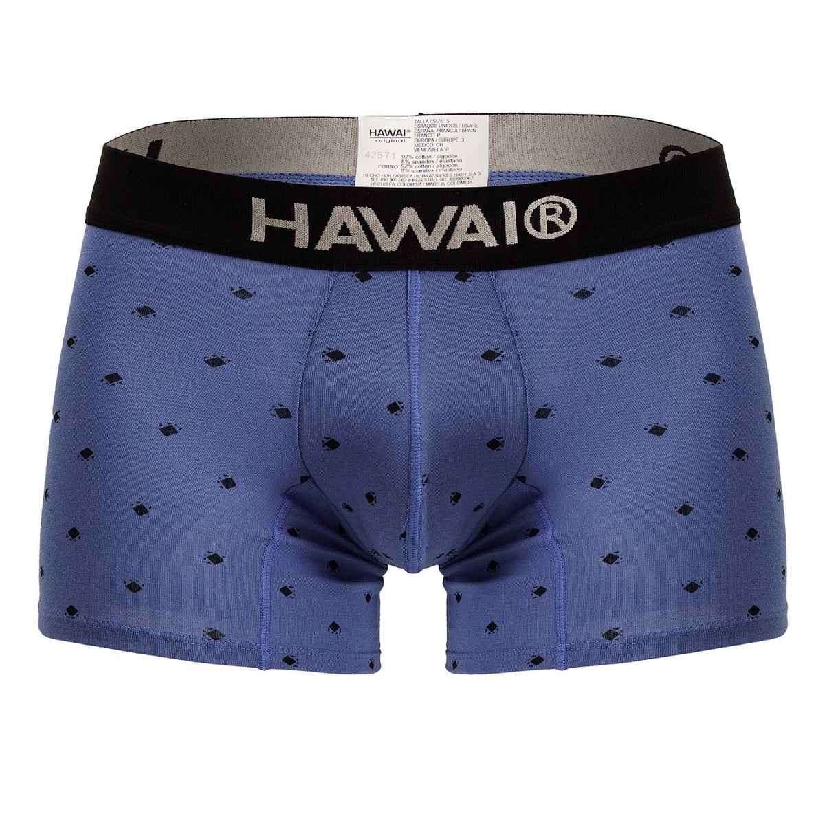 HAWAIR Men's Underwear 42571 Cotton blend Trunks Color Blue Quartz