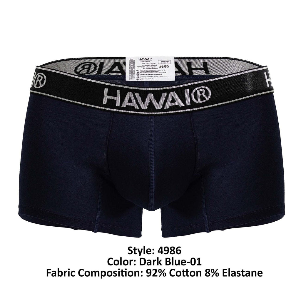 HAWAIR Men's Underwear 4986 Cotton blend Trunks Color Dark Blue-01