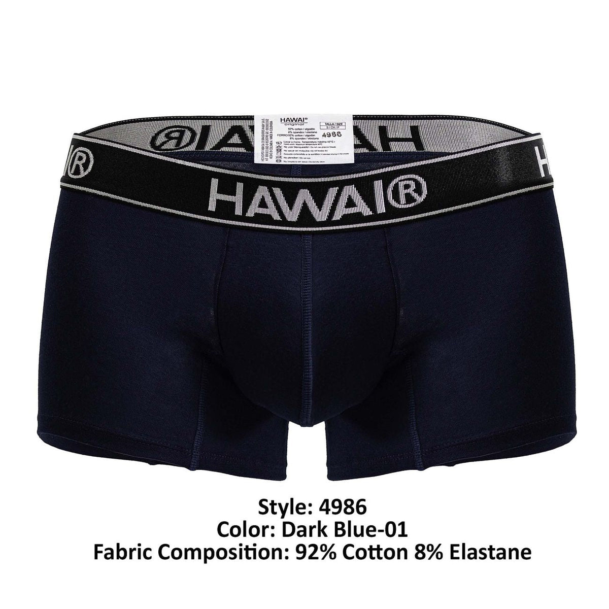 HAWAIR Men's Underwear 4986 Cotton blend Trunks Color Dark Blue-01