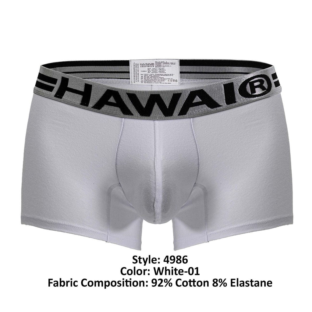 HAWAIR Men's Underwear 4986 Cotton blend Trunks Color White-01