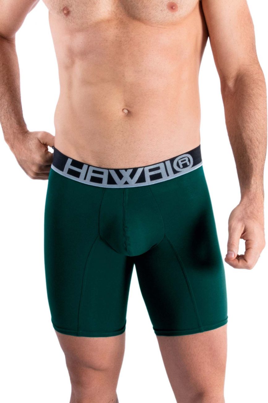 HAWAIR Men's Underwear 41903 Solid Athletic Boxer Briefs Color Green