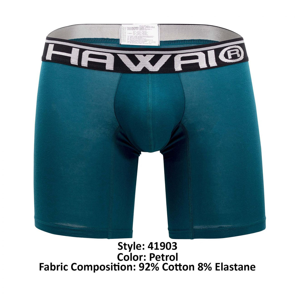 HAWAIR Men's Underwear 41903 Solid Athletic Boxer Briefs Color Petrol