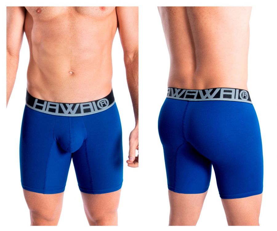 HAWAIR Men's Underwear 41903 Solid Athletic Boxer Briefs Color Royal Blue