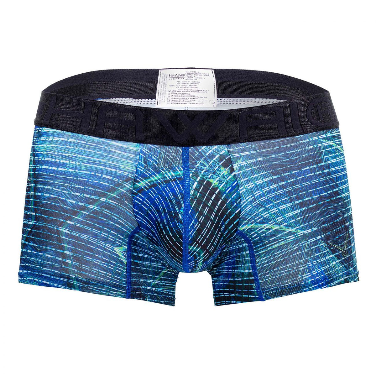 HAWAIR Men's Underwear 42173 Printed Microfiber Trunks Color Royal Blue