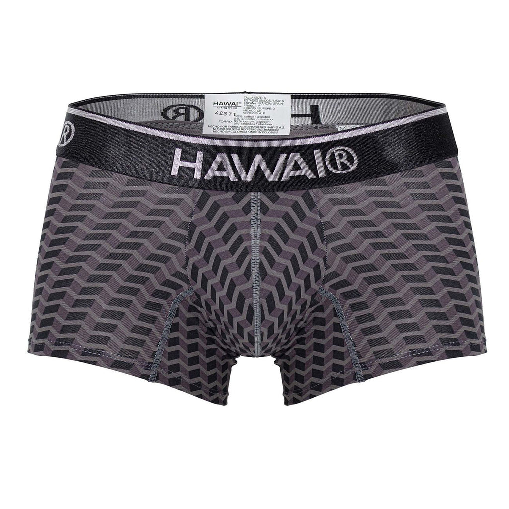HAWAIR Men's Underwear 42371 Printed Trunks Color Gray
