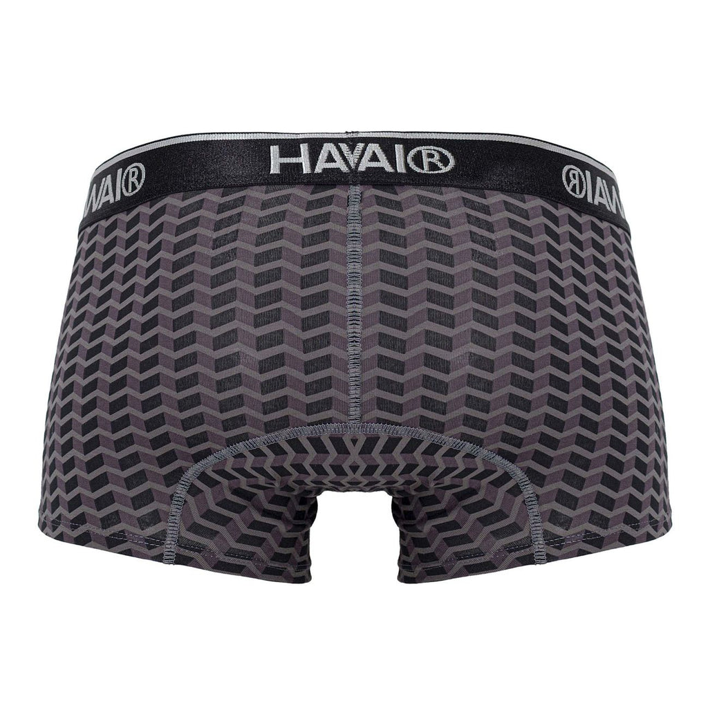 HAWAIR Men's Underwear 42371 Printed Trunks Color Gray