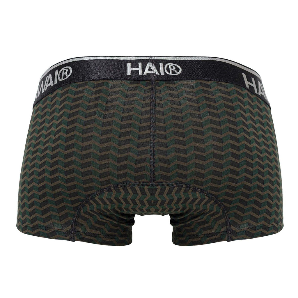 HAWAIR Men's Underwear 42371 Printed Trunks Color Green