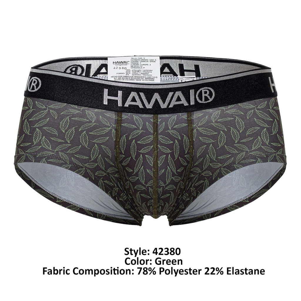 HAWAIR Men's Underwear 42380 Printed Briefs Color Green