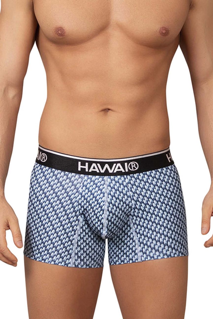 HAWAIR Men's Underwear 42420 Printed Trunks Color Blue