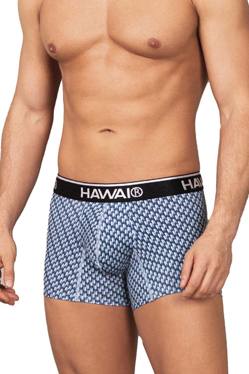 HAWAIR Men's Underwear 42420 Printed Trunks Color Blue