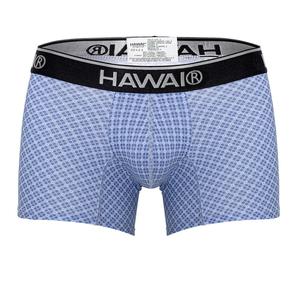 HAWAIR Men's Underwear 42421 Printed Trunks Color Blue