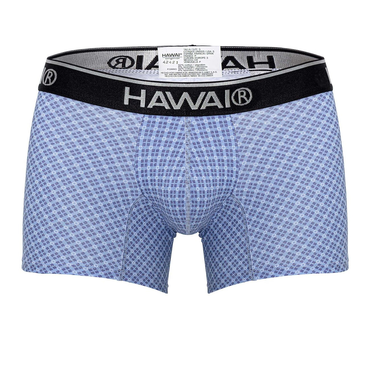 HAWAIR Men's Underwear 42421 Printed Trunks Color Blue