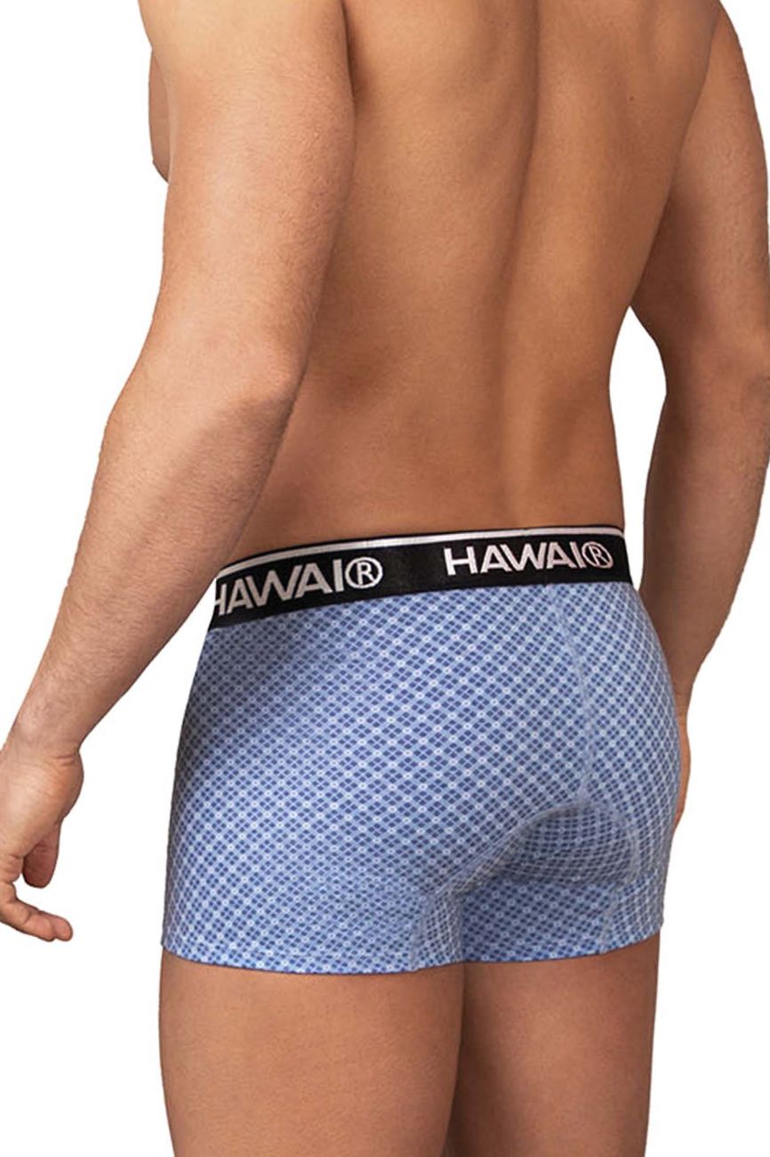 HAWAIR Men's Underwear 42421 Printed Trunks Color Blue