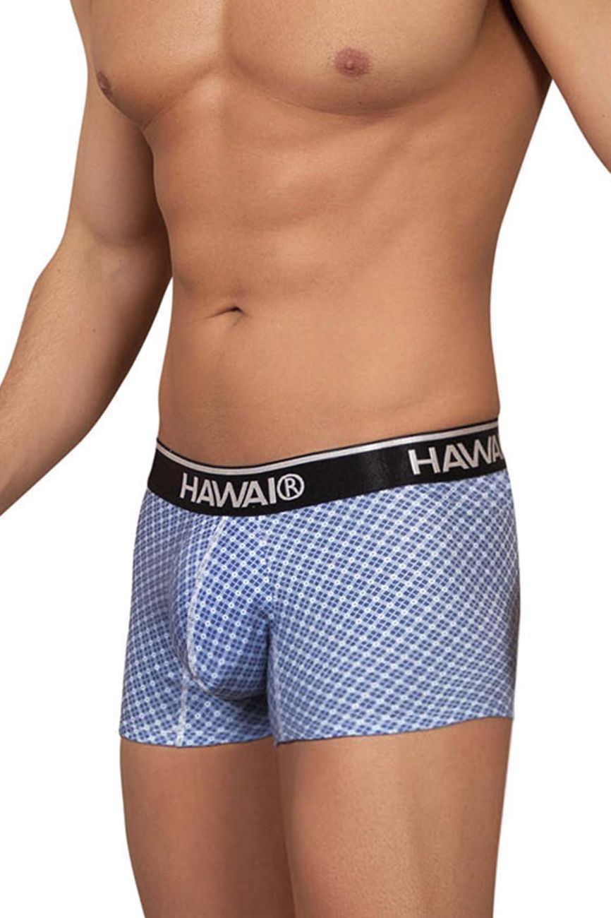 HAWAIR Men's Underwear 42421 Printed Trunks Color Blue