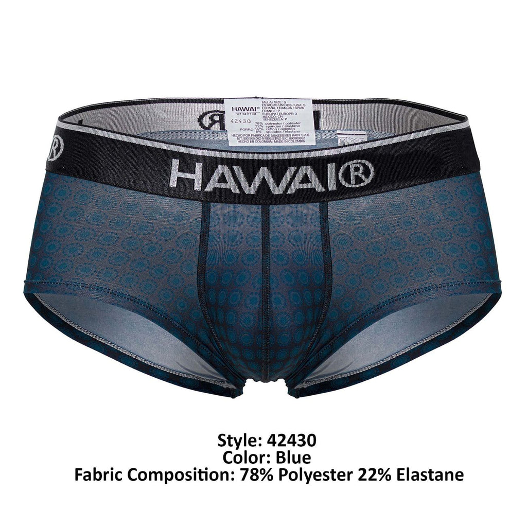 HAWAIR Men's Underwear 42430 Printed Briefs Color Blue