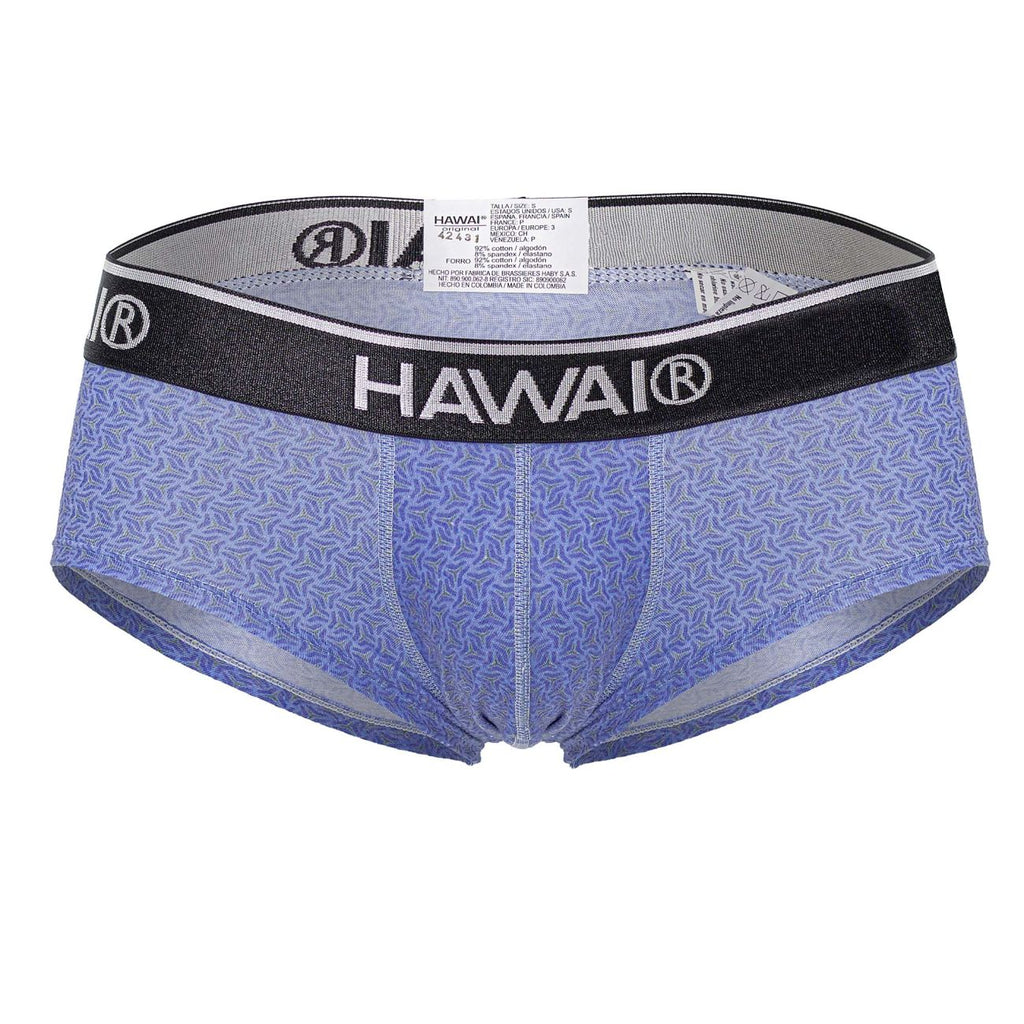 HAWAIR Men's Underwear 42431 Printed Briefs Color Blue