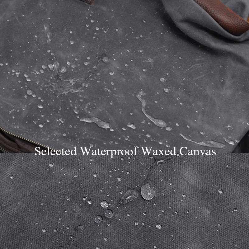 Handmade Waxed Canvas Laptop Backpack, Canvas Travel Backpack Unisex School Backpack