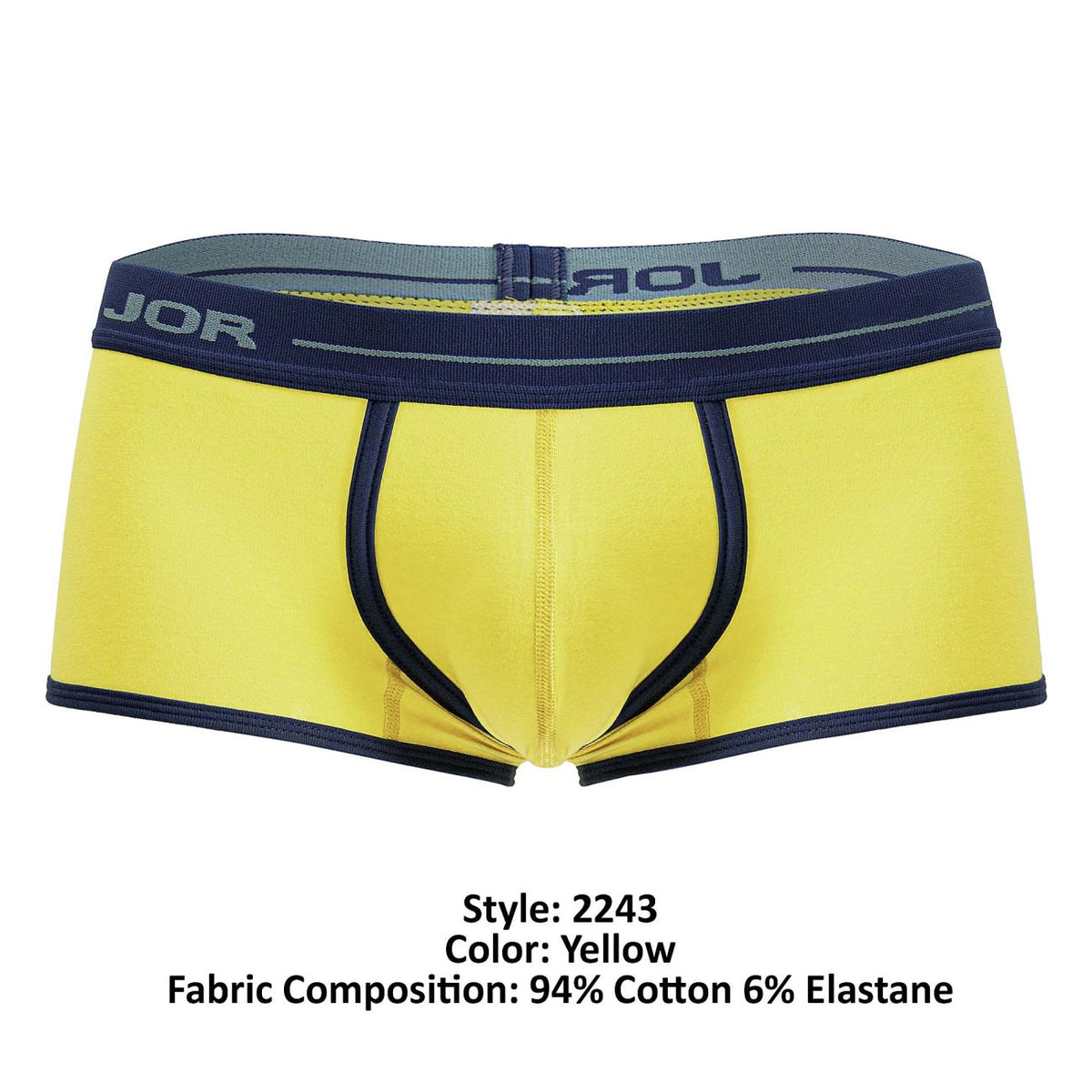 JOR Men's Underwear 2243 Astra Trunks Color Yellow