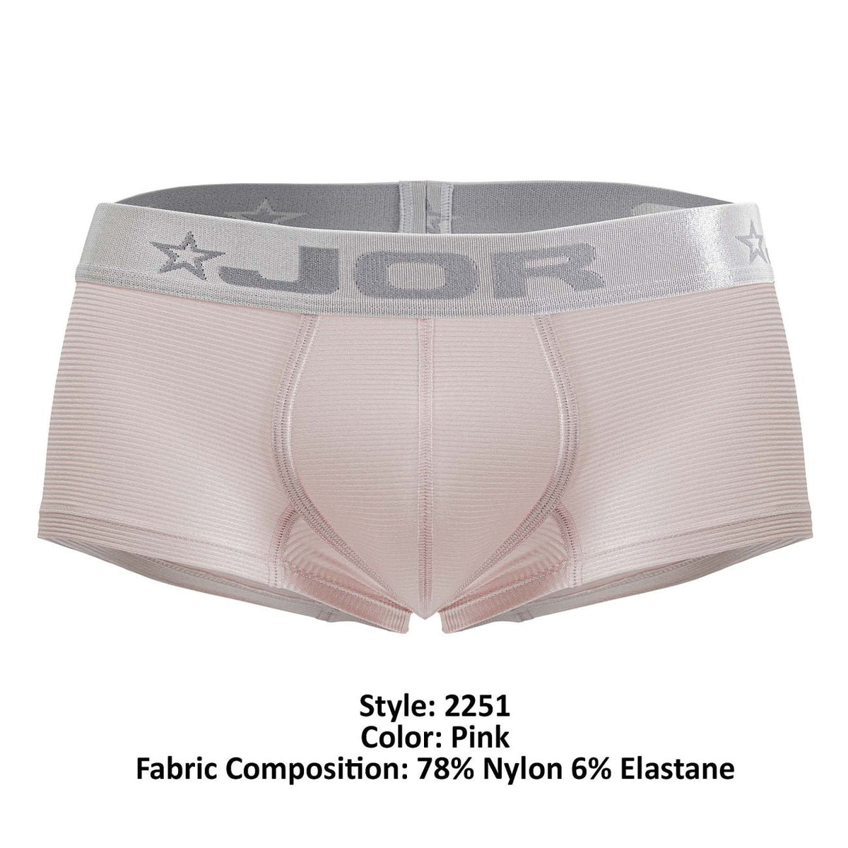 JOR Men's Underwear 2251 Bright Trunks Color Pink
