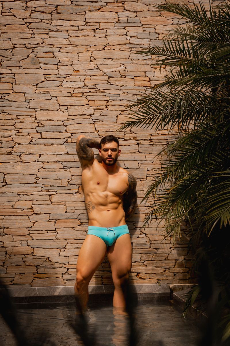 JOR Men's active and swimwear 2387 Travel Swim Briefs Color Turquoise
