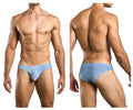 JUSTIN+SIMON Men's Underwear XSJ01 Classic Bikini Color Lurex Blue