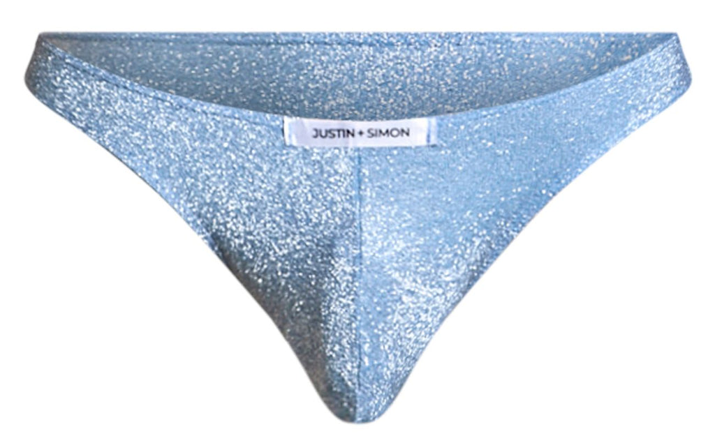 JUSTIN+SIMON Men's Underwear XSJ01 Classic Bikini Color Lurex Blue