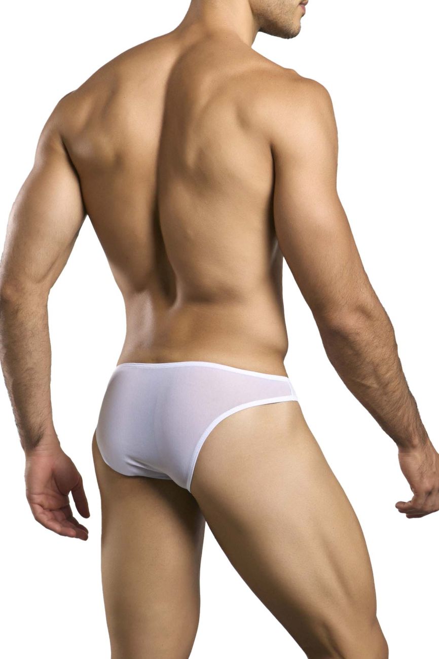 JUSTIN+SIMON Men's Underwear XSJ01 Classic Bikini Color White Mesh