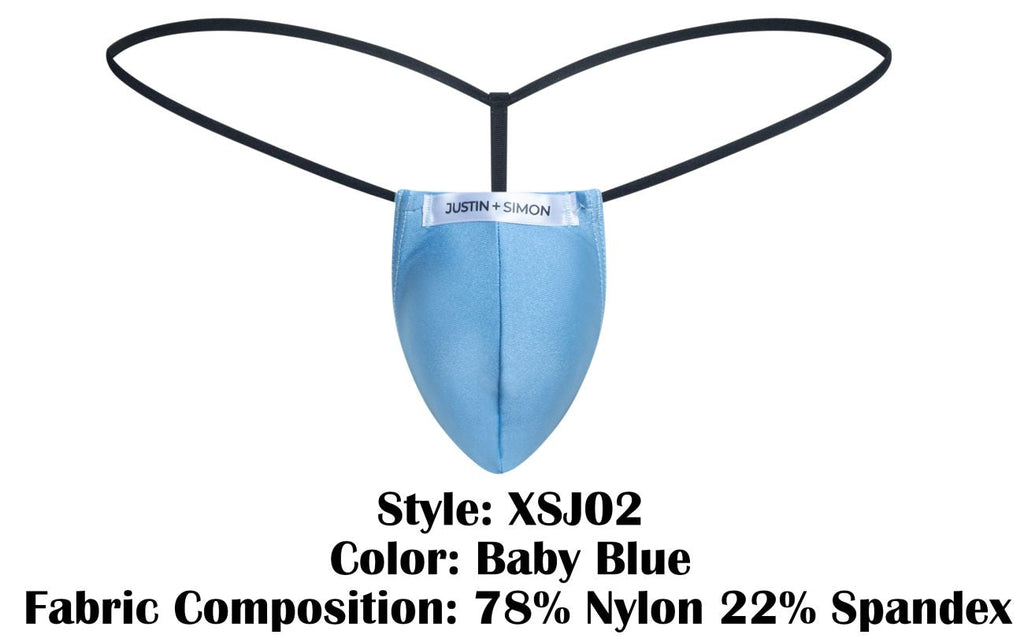 JUSTIN+SIMON Men's Underwear XSJ02 Classic G-String Color Baby Blue