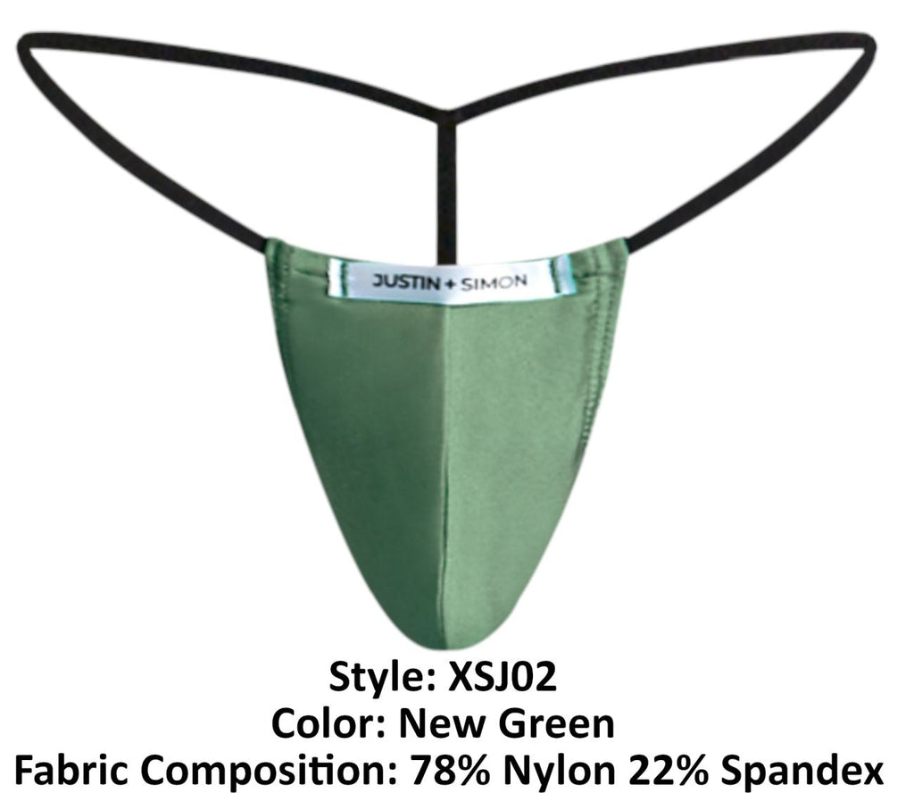 JUSTIN+SIMON Men's Underwear XSJ02 Classic G-String Color New Green