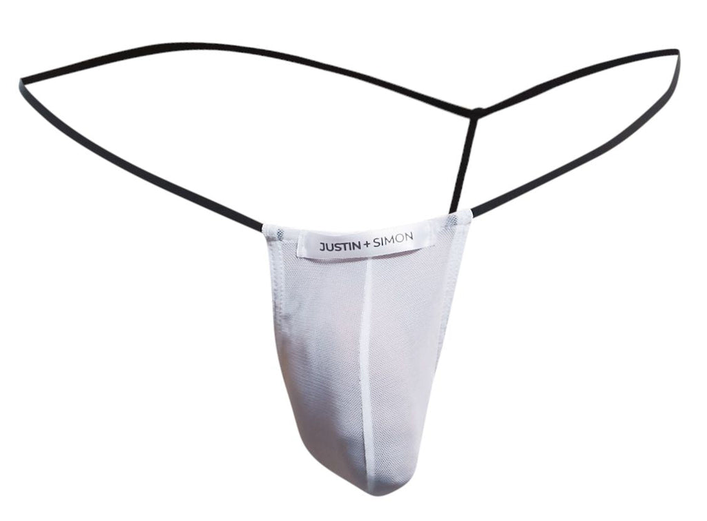 JUSTIN+SIMON Men's Underwear XSJ02 Classic G-String Color White Mesh