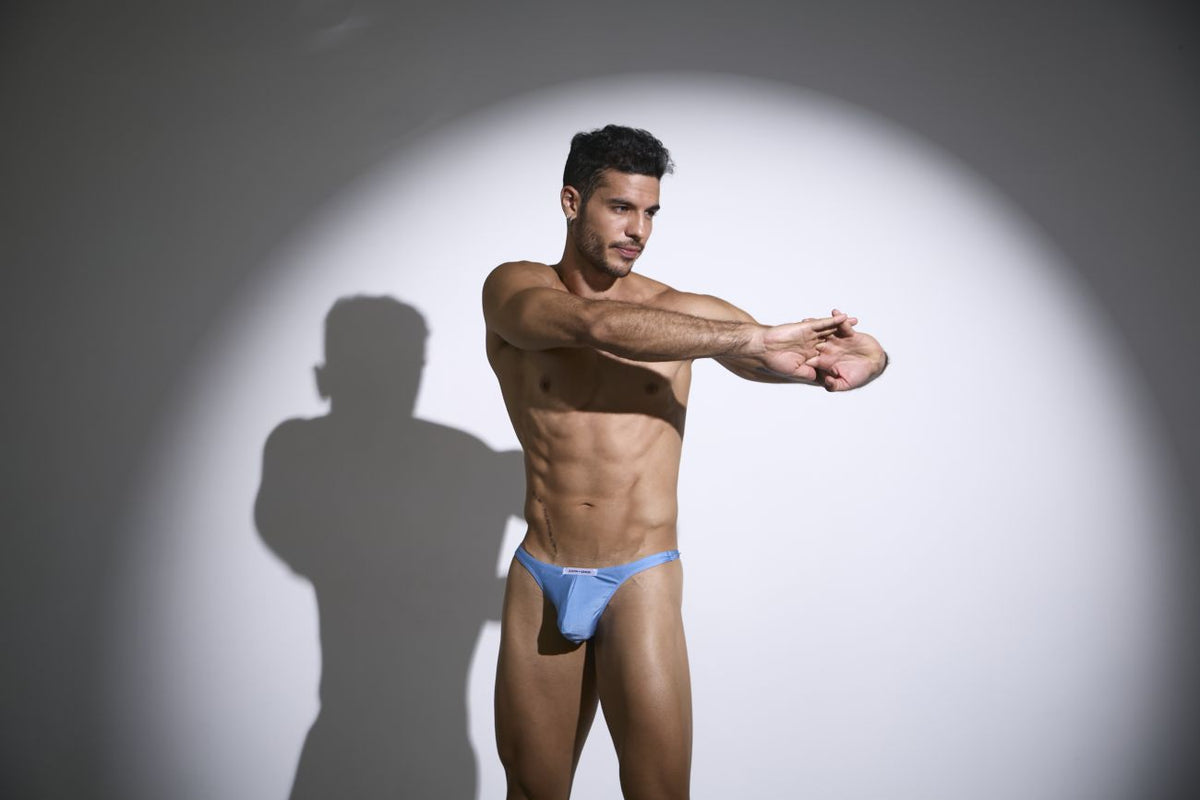 JUSTIN+SIMON Men's Underwear XSJ03 Classic Thongs Color Baby Blue