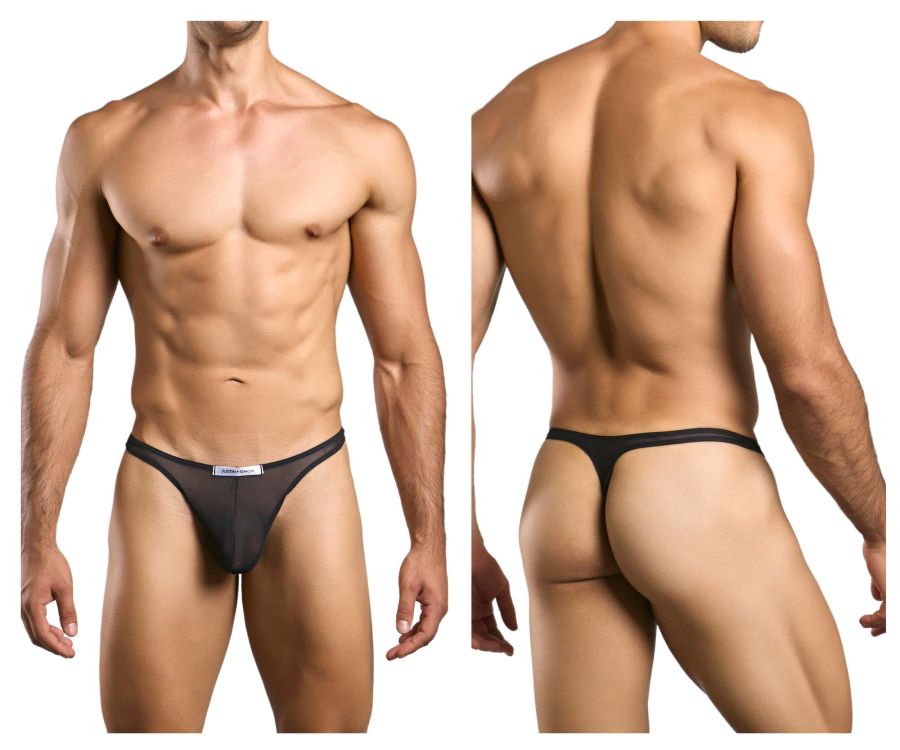 JUSTIN+SIMON Men's Underwear XSJ03 Classic Thongs Color Black