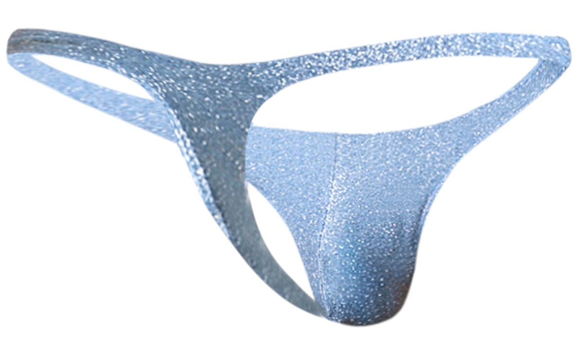 JUSTIN+SIMON Men's Underwear XSJ03 Classic Thongs Color Lurex Blue