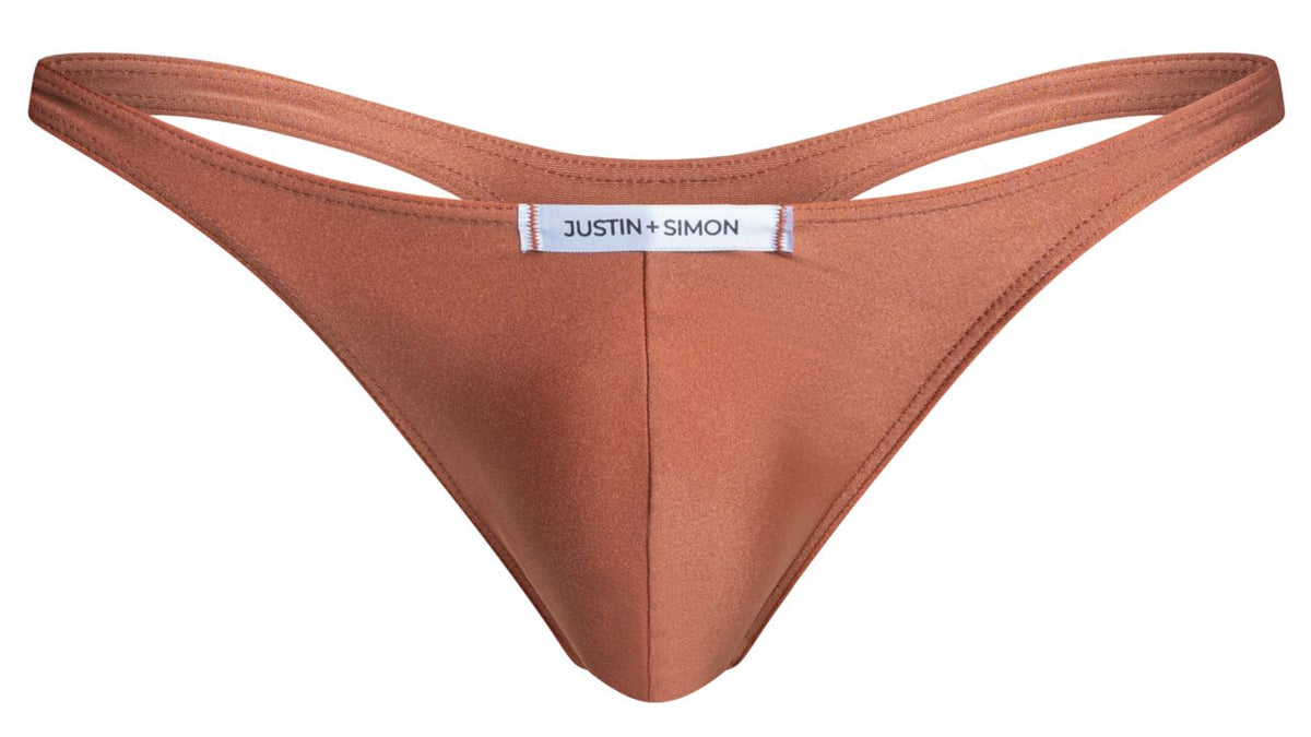 JUSTIN+SIMON Men's Underwear XSJ03 Classic Thongs Color Ochre
