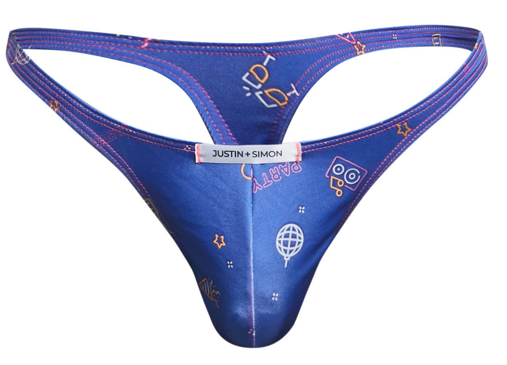 JUSTIN+SIMON Men's Underwear XSJ03 Classic Thongs Color Party