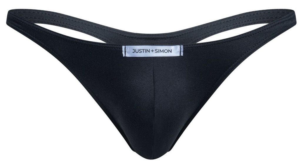 JUSTIN+SIMON Men's Underwear XSJ03 Classic Thongs Color Peach Black