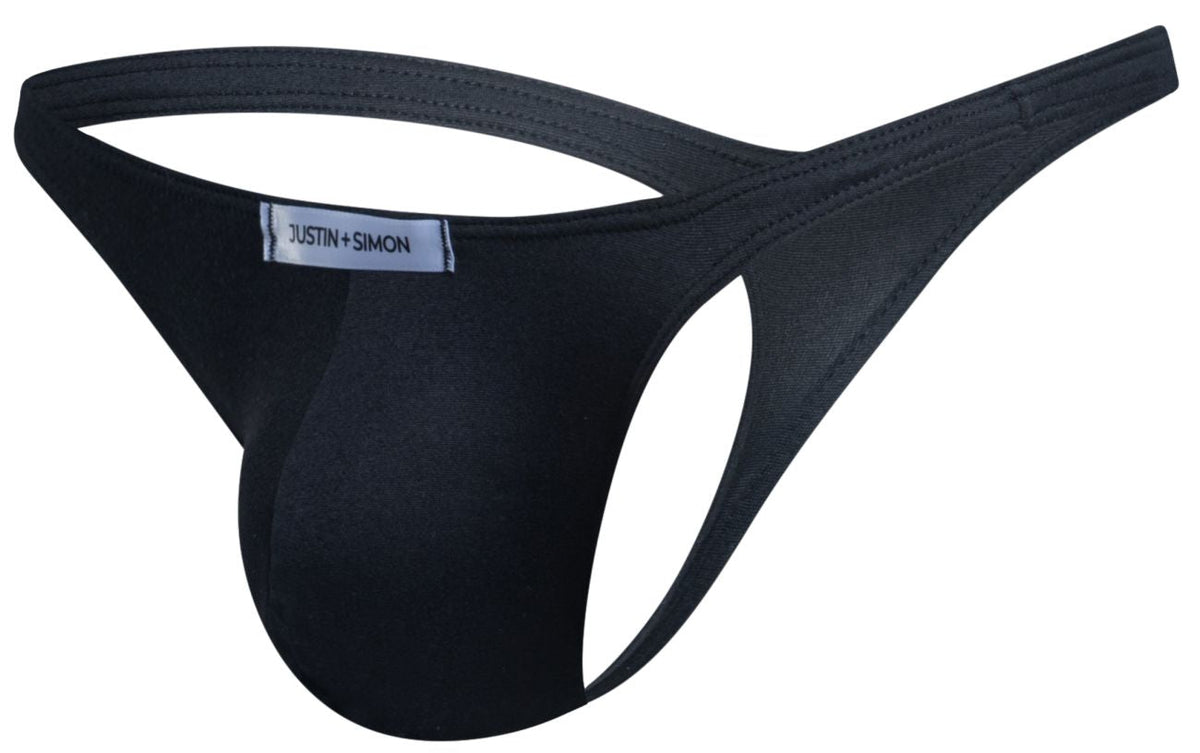 JUSTIN+SIMON Men's Underwear XSJ03 Classic Thongs Color Peach Black