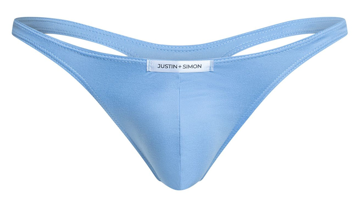 JUSTIN+SIMON Men's Underwear XSJ03 Classic Thongs Color Peach Blue