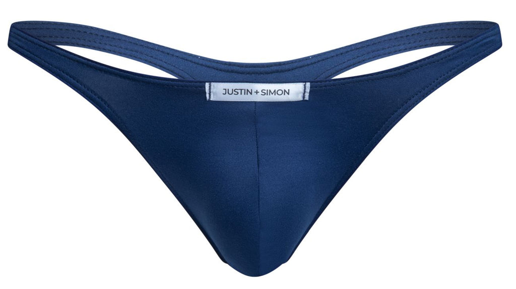 JUSTIN+SIMON Men's Underwear XSJ03 Classic Thongs Color Peach Navy