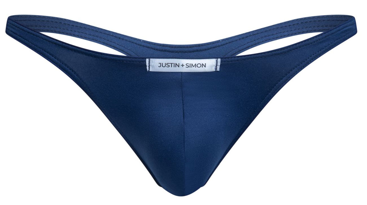 JUSTIN+SIMON Men's Underwear XSJ03 Classic Thongs Color Peach Navy