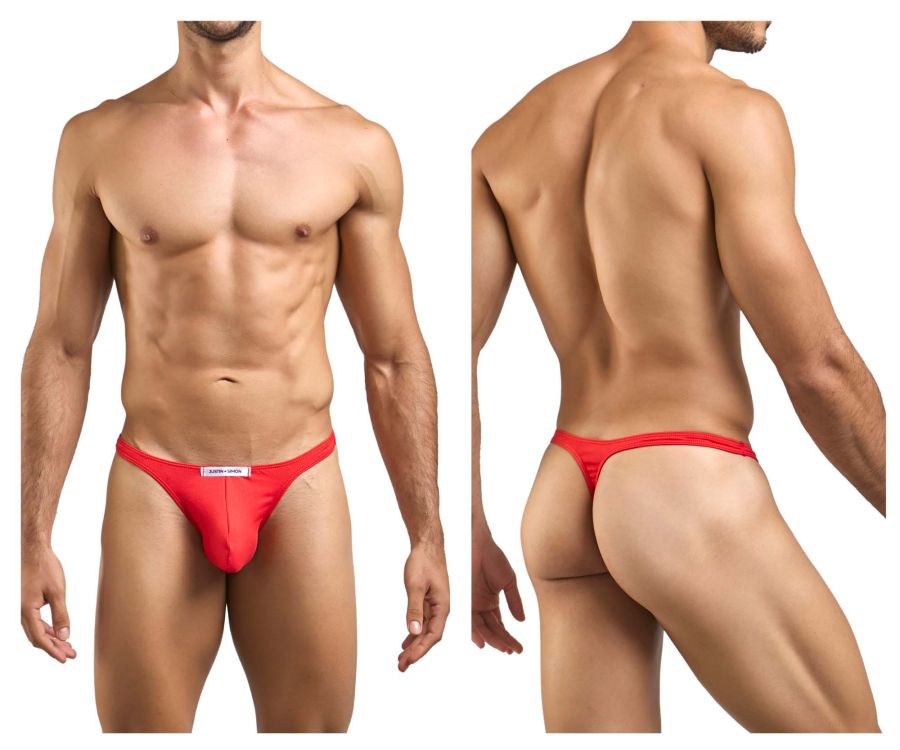 JUSTIN+SIMON Men's Underwear XSJ03 Classic Thongs Color Peach Red