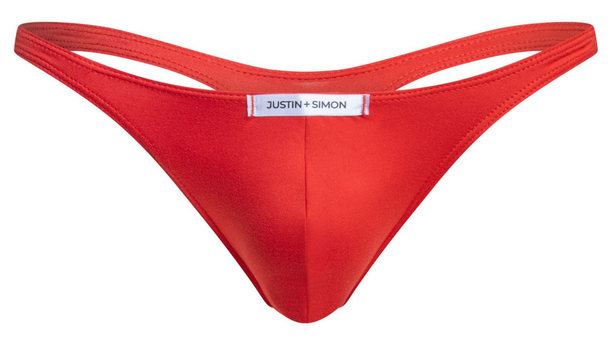 JUSTIN+SIMON Men's Underwear XSJ03 Classic Thongs Color Peach Red
