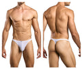 JUSTIN+SIMON Men's Underwear XSJ03 Classic Thongs Color White Mesh